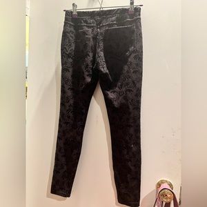 Vintage black pants with damask detail